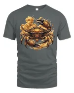 Golden Armored Crab Graphic Tee - gray t-shirt on white background