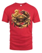 Golden Armored Crab Graphic Tee - red t-shirt on white background