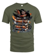 Never Touch My Bike Tee - military green t-shirt on white background