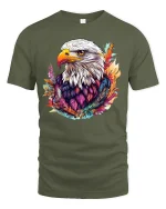 Majestic Eagle Graphic Tee - military green t-shirt on white background
