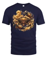 Golden Armored Crab Graphic Tee - navy t-shirt on white background