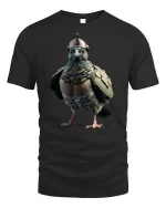 Tactical Pigeon Soldier Funny T-Shirt - black t-shirt on white background