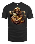 Ancient Pharaoh Warrior Strength Tee - black t-shirt on white background