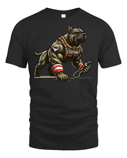 Strong Pitbull Warrior Dog Gym T-Shirt - black t-shirt on white background
