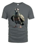 Tactical Pigeon Soldier Funny T-Shirt - gray t-shirt on white background