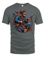 Warrior Fighter Vintage Rifle Hero Battle Tee - gray t-shirt on white background