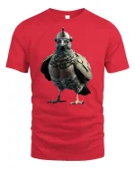 Tactical Pigeon Soldier Funny T-Shirt - red t-shirt on white background