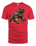 Strong Pitbull Warrior Dog Gym T-Shirt - red t-shirt on white background