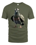 Tactical Pigeon Soldier Funny T-Shirt - military green t-shirt on white background