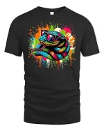 Street Style Snake Tee - black t-shirt on white background