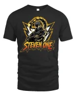 Scorpion Ninja Warrior Steven One Tee - black t-shirt on white background