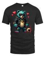 Badass Punk Love Bear Tee - black t-shirt on white background