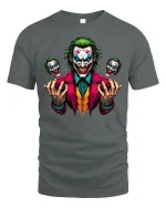 Villain Rage Clown Horror Tee - gray t-shirt on white background