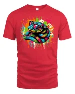 Street Style Snake Tee - red t-shirt on white background