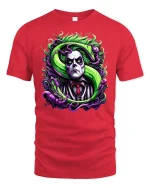 Creepy Gothic Villain T-shirt - red t-shirt on white background