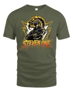 Scorpion Ninja Warrior Steven One Tee - military green t-shirt on white background