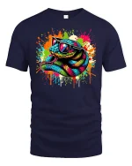 Street Style Snake Tee - navy t-shirt on white background