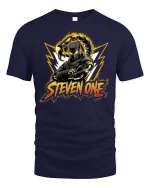 Scorpion Ninja Warrior Steven One Tee - navy t-shirt on white background