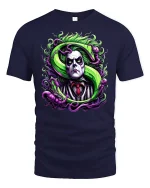 Creepy Gothic Villain T-shirt - navy t-shirt on white background