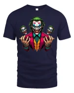 Villain Rage Clown Horror Tee - navy t-shirt on white background