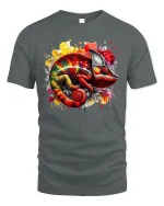 Color Splash Chameleon T-shirt - gray t-shirt on white background
