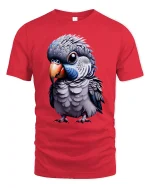 Cute Parrot Bird Tee - red t-shirt on white background