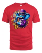 Cool Jazz Elephant Saxophone T-shirt - red t-shirt on white background