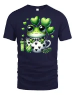 Cute Frog in Love Cup T-shirt - navy t-shirt on white background