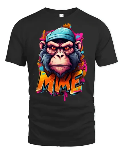 Graffiti Chimp Street Art Style Tee - black t-shirt on white background