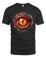 Fiery Dragon Eye Gothic Tee - black t-shirt on white background