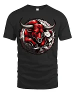 Charging Red Bull T-shirt - black t-shirt on white background