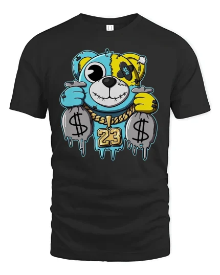 Streetwear Money Bear T-shirt - black t-shirt on white background