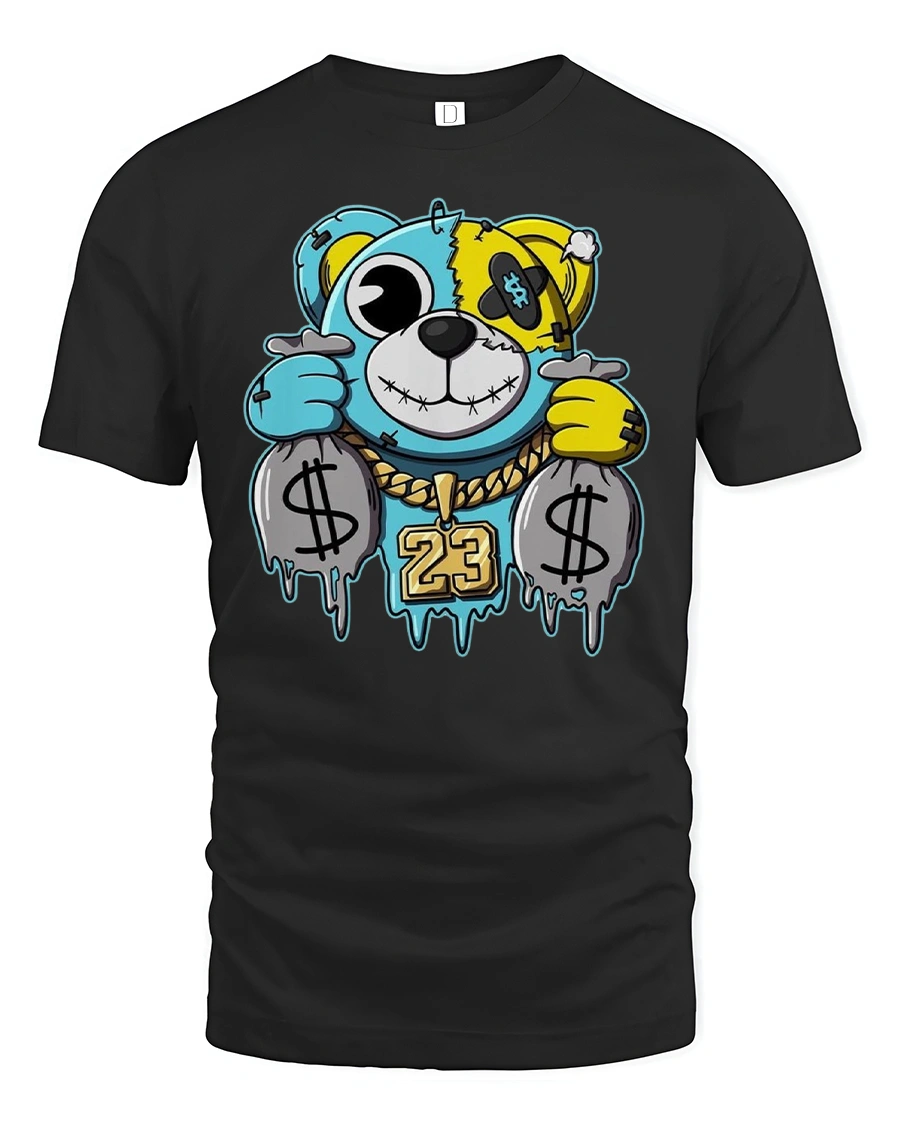 Streetwear Money Bear T-shirt - 1 Streetwear Money Bear T-shirt - black t-shirt on white background