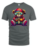 Bitcoin Hip Hop Bear Tee - gray t-shirt on white background