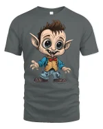 Funny Cartoon Goblin Tee - gray t-shirt on white background