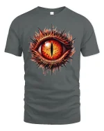Fiery Dragon Eye Gothic Tee - gray t-shirt on white background