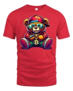 Bitcoin Hip Hop Bear Tee - red t-shirt on white background