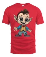Funny Cartoon Goblin Tee - red t-shirt on white background