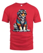 Street Style Tiger T-shirt - red t-shirt on white background