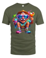 Funny Grandpa Vacation T-shirt - military green t-shirt on white background