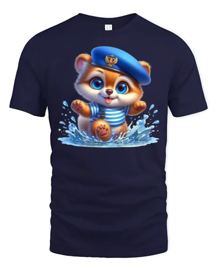 Sailor Bear Splish Splash Tee - navy t-shirt on white background