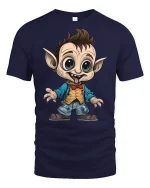 Funny Cartoon Goblin Tee - navy t-shirt on white background