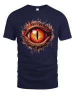 Fiery Dragon Eye Gothic Tee - navy t-shirt on white background