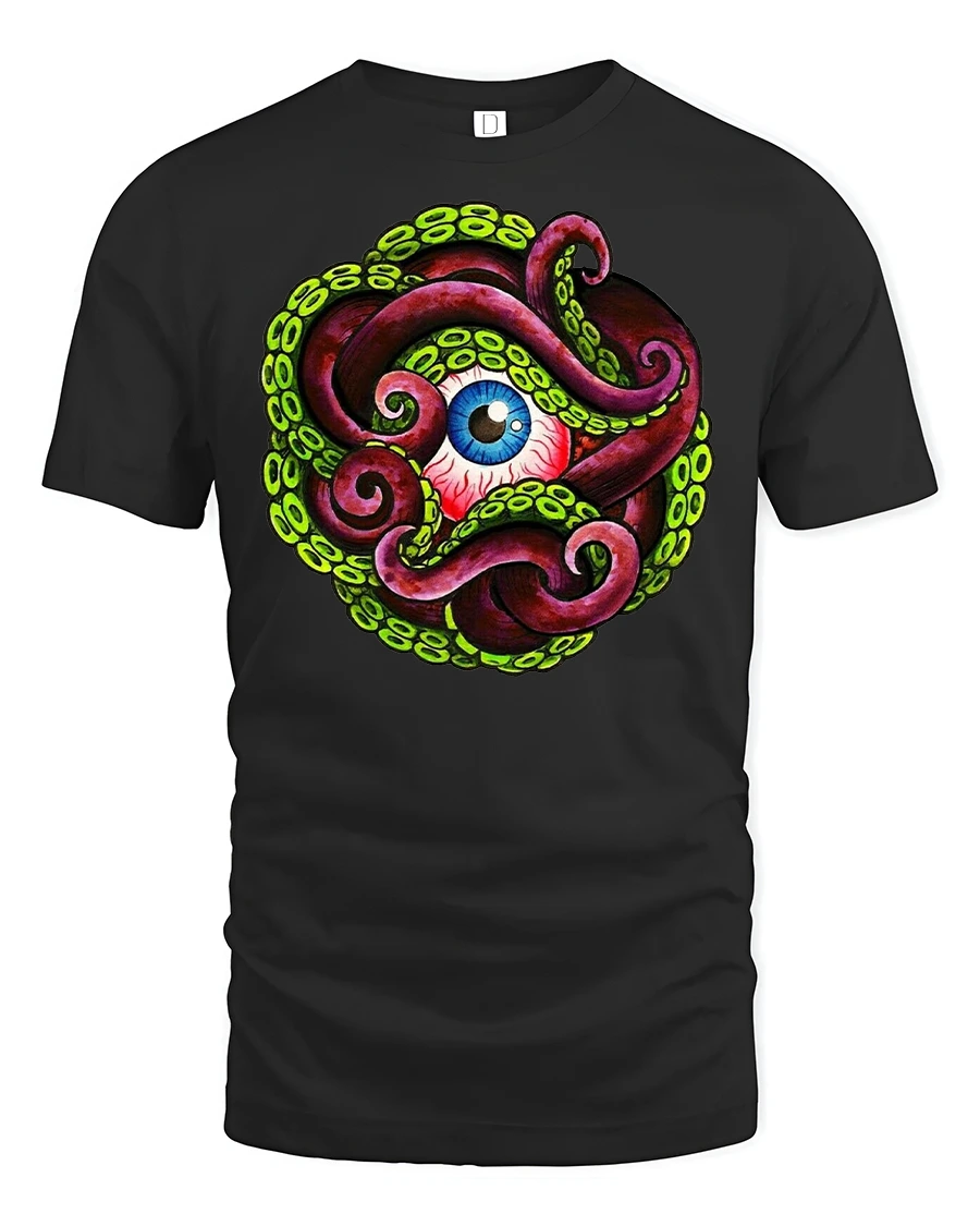 Octopus Eye T-shirt - 1 Octopus Eye T-shirt - black t-shirt on white background