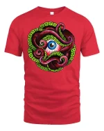 Octopus Eye T-shirt - red t-shirt on white background