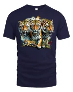 Wild Tiger Family T-shirt - navy t-shirt on white background
