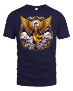 Golden Archangel Warrior Heaven Guardian T-Shirt - navy t-shirt on white background