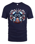 Football Bow T-Shirt - Cute Game Day Spirit Tee - navy t-shirt on white background