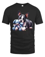 Cute Puppy T-Shirt - Adorable Dog Lover Gift Tee - black t-shirt on white background