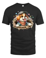 Funky Hedgehog T-Shirt - Cute Funny Animal Style Tee - black t-shirt on white background